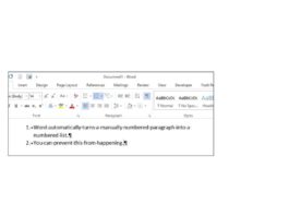 Tắt tính năng tự động đánh số đầu dòng trong Microsoft Word