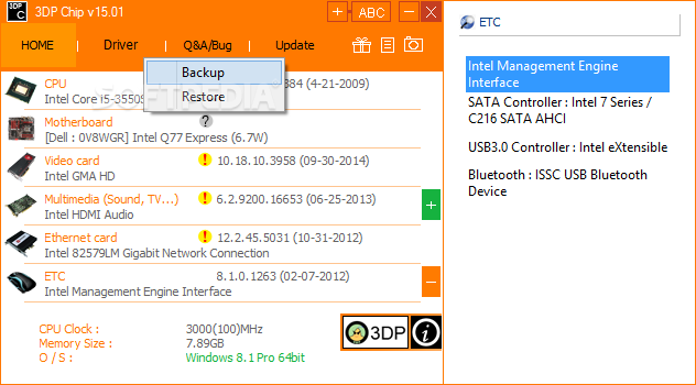 3DP Chip: Free software to find drivers for laptops and computers