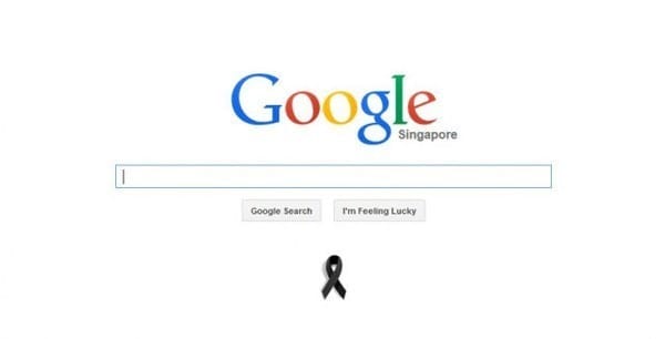 Ngay cả Google Singapore cũng bày tỏ lời chia buồn của họ bằng cách treo một dải ruy băng nhỏ màu đen trên trang web chính của họ. 