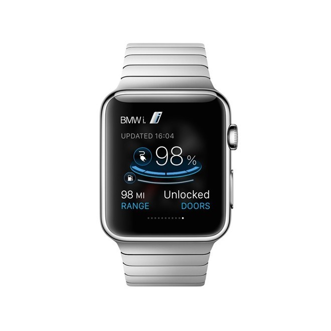 Ứng dụng liên kết BMW với Apple Watch hiển thị những thông tin về tình trạng xe một cách trực quan. Ảnh: Autoevolution. 