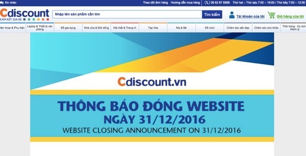 Big C đóng trang thương mại điện tử Cdiscount.vn