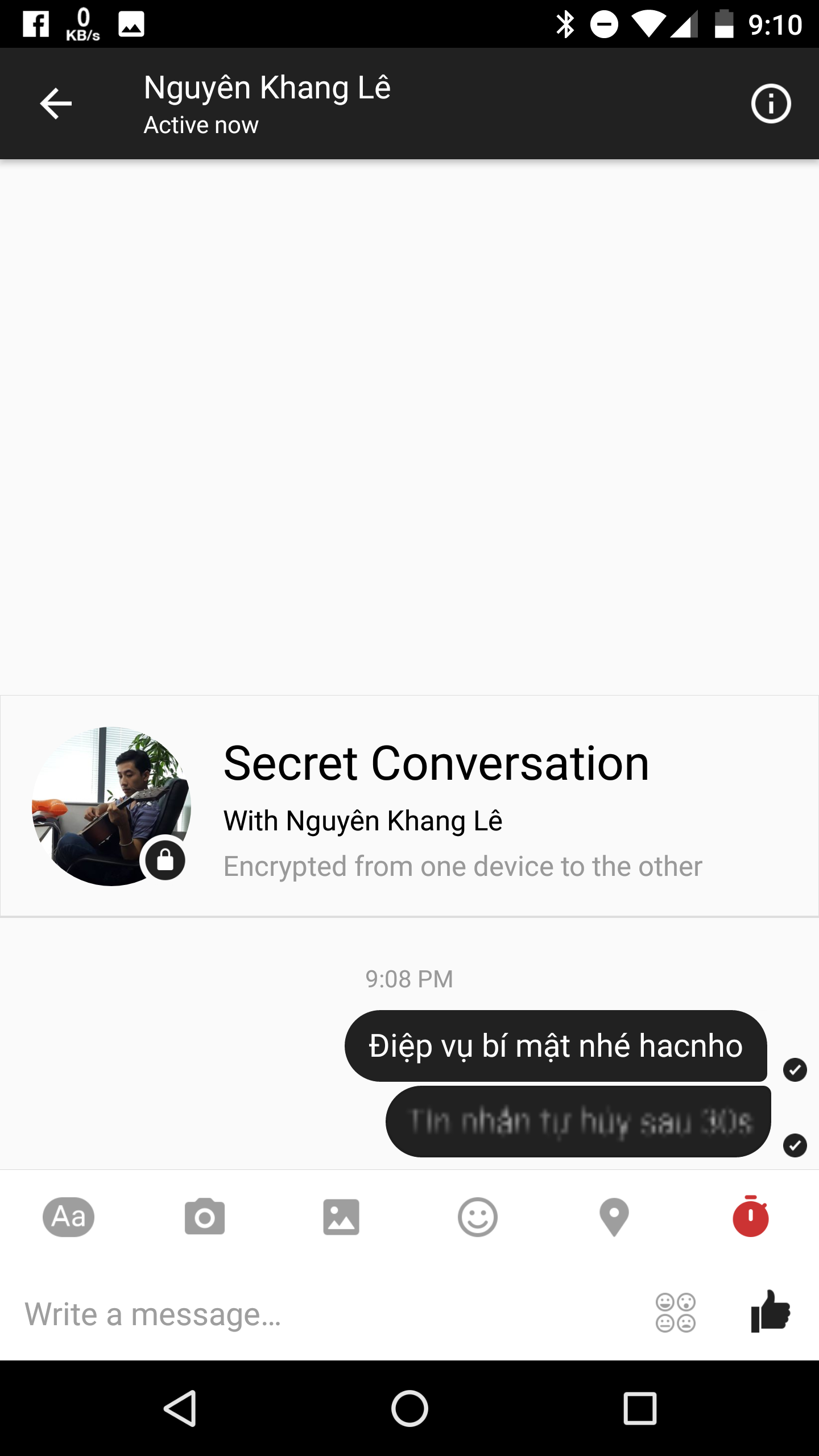 Secret Conversation - Facebook cho bạn gửi tin nhắn mã hóa và tự hủy như điệp viên