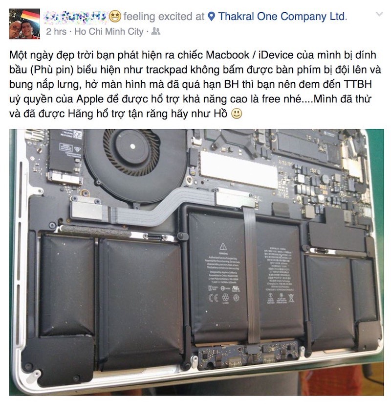 Nếu Macbook của bạn bị phù pin, khả năng lớn Apple sẽ đổi pin hoàn toàn MIỄN PHÍ