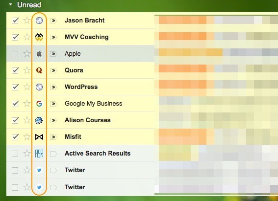 Gắn icon riêng biệt cho email gửi đến với Gmail Sender Icons