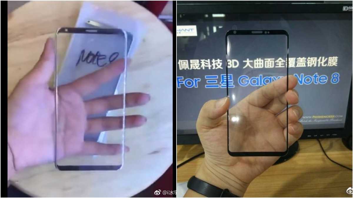 Galaxy Note 8 lộ ảnh mặt kính trước, giống Galaxy S8 kéo dài ra