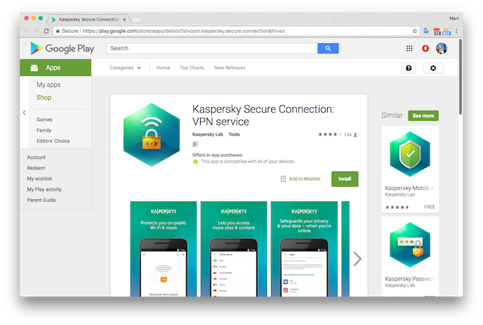 Kaspersky tung ứng dụng VPN cho Android, mỗi ngày được 200MB lưu lượng