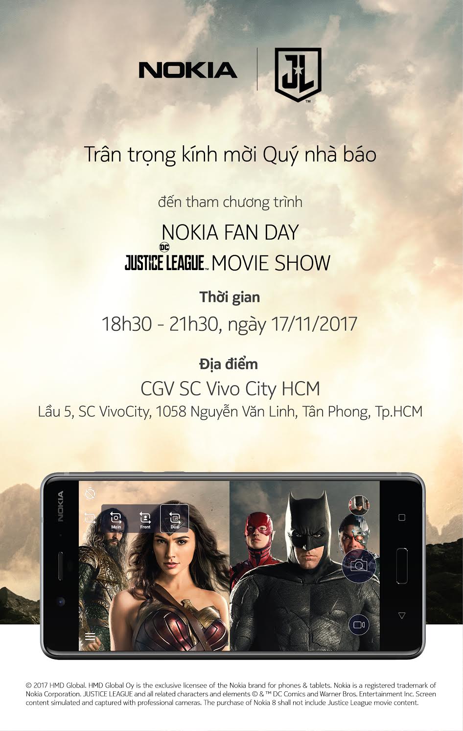 HMD Global tặng hàng trăm cặp vé xem phim 'Liên minh công lý' miễn phí