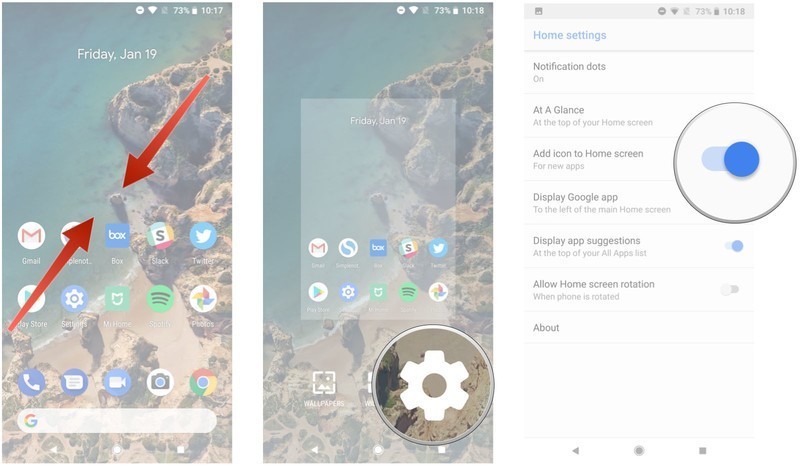 Tắt tự động thêm biểu tượng ứng dụng vào màn hình chính trong Android Oreo