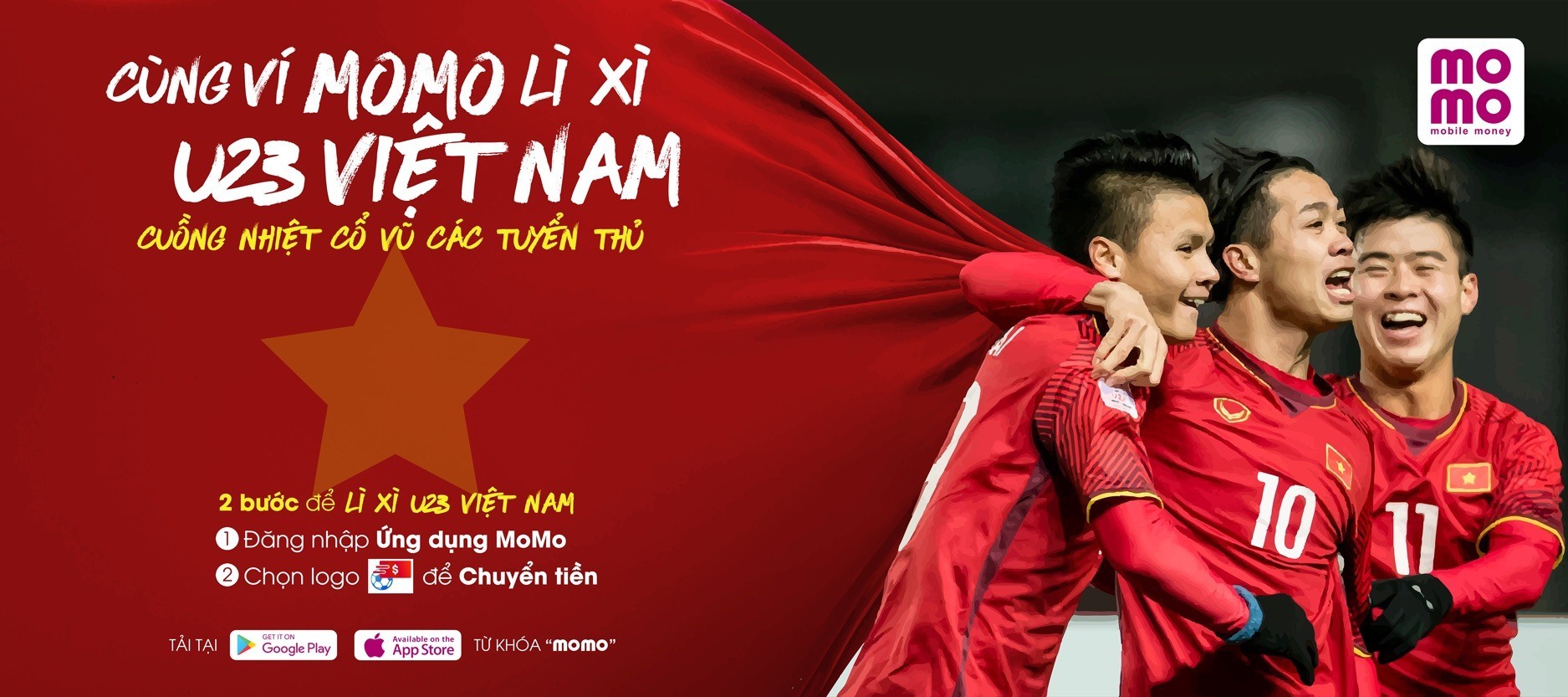 MoMo tổ chức sự kiện chuyền tiền mừng cho đội tuyển U23 Việt Nam