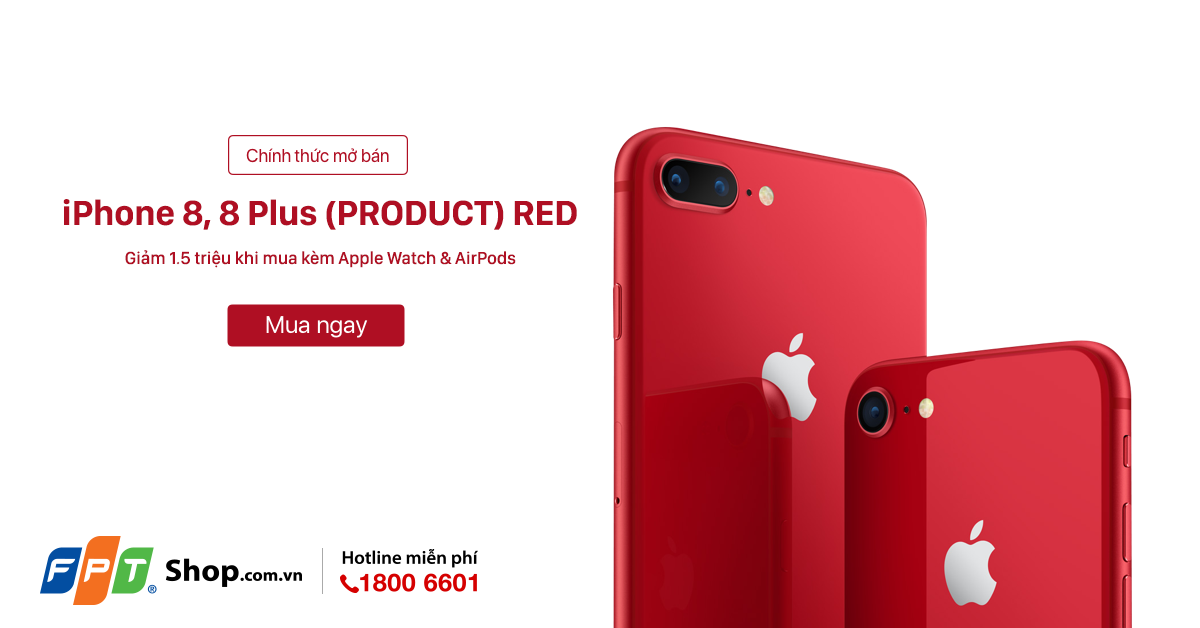 FPT Shop lên kệ iPhone 8/8 Plus (PRODUCT) RED từ hôm nay 14/5