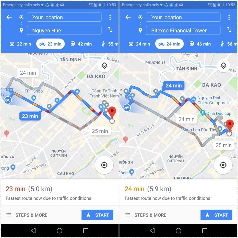 Cuối cùng Google Maps đã chính thức hỗ trợ xe máy tại Việt Nam
