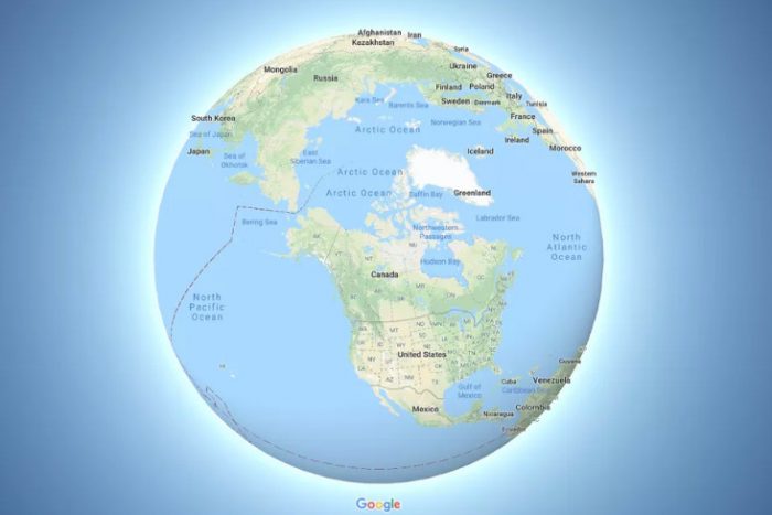 Google Maps cập nhật mô phỏng Trái Đất ở hình cầu