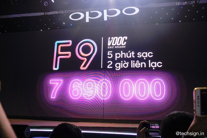 OPPO F9 ra mắt với sạc nhanh siêu tốc VOOC, giá 7,69 triệu đồng