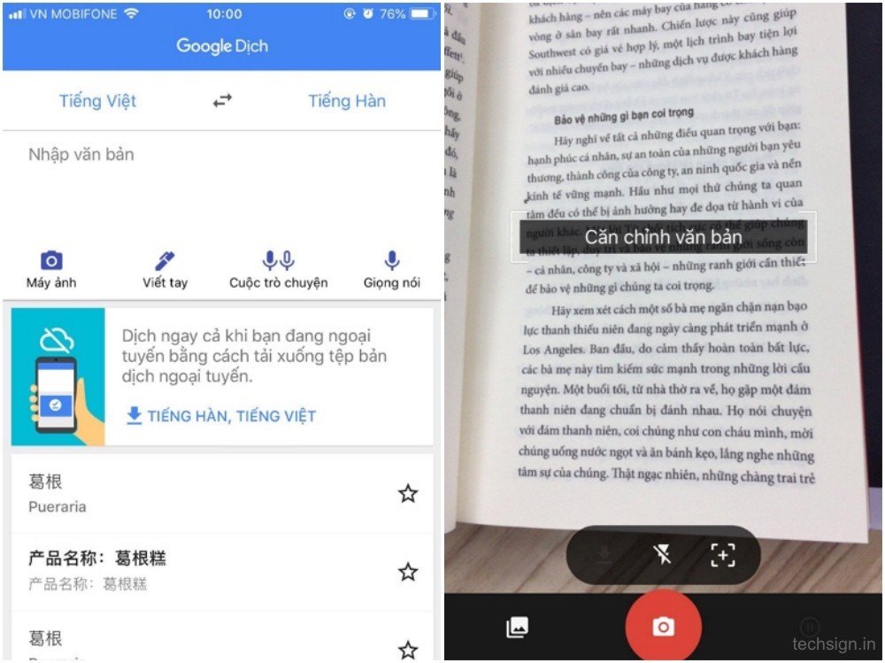 Google Translate cập nhật tiếng Việt vào tính năng dịch qua camera