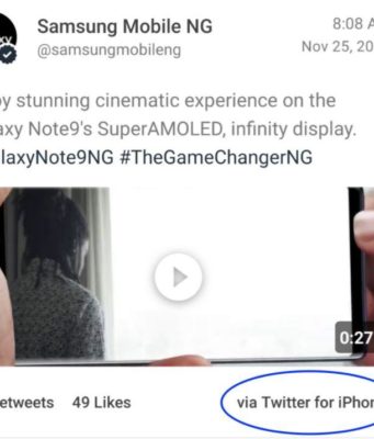 Samsung hai lần dùng iPhone để quảng cáo Galaxy Note9