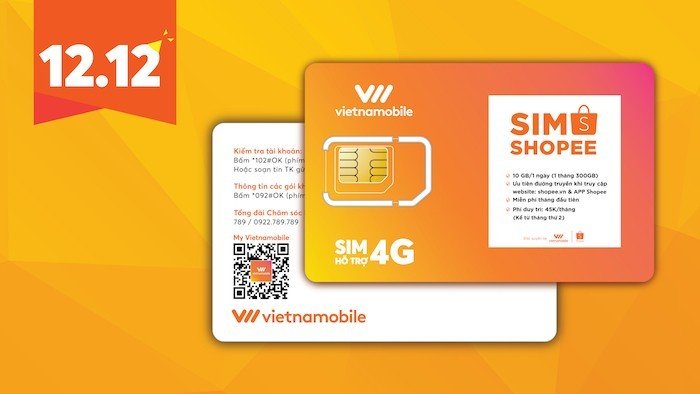 Vietnamobile ra mắt SIM 4G Shopee dung lượng 10GB/ngày