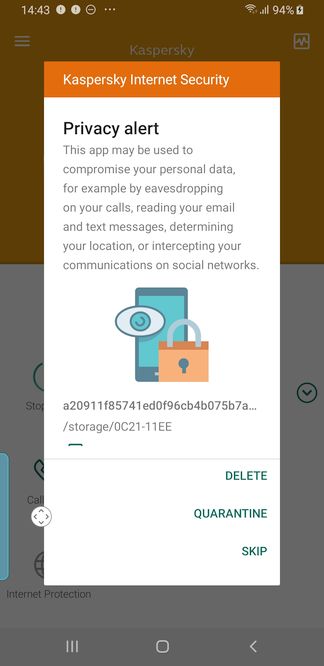 Kaspersky cập nhật tính năng cảnh báo phần mềm gián điệp trên smartphone