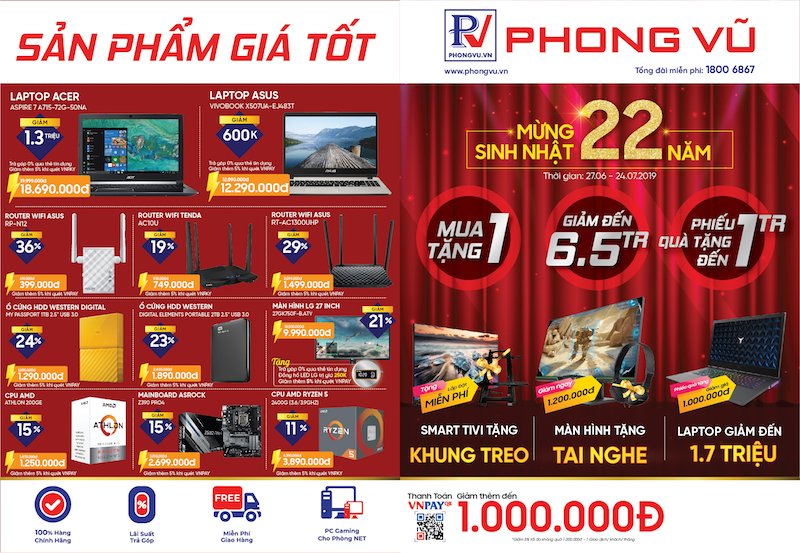 Phong Vũ tung chương trình khuyến mãi cực lớn trong thời gian gần 1 tháng