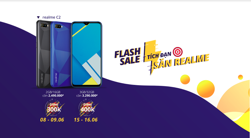 Realme C2 có giá ưu đãi trong hai đợt Flash Sale tháng 6