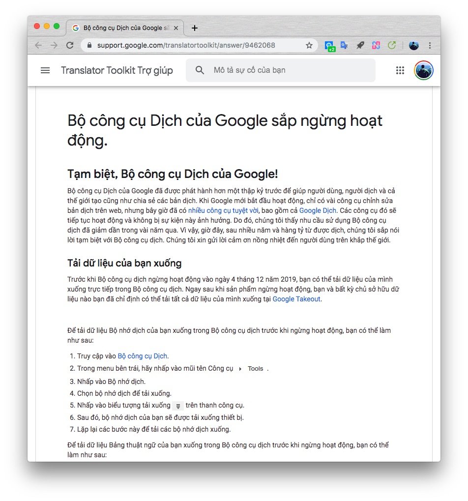 Google Translator Toolkit dừng hoạt động từ ngày 4/12