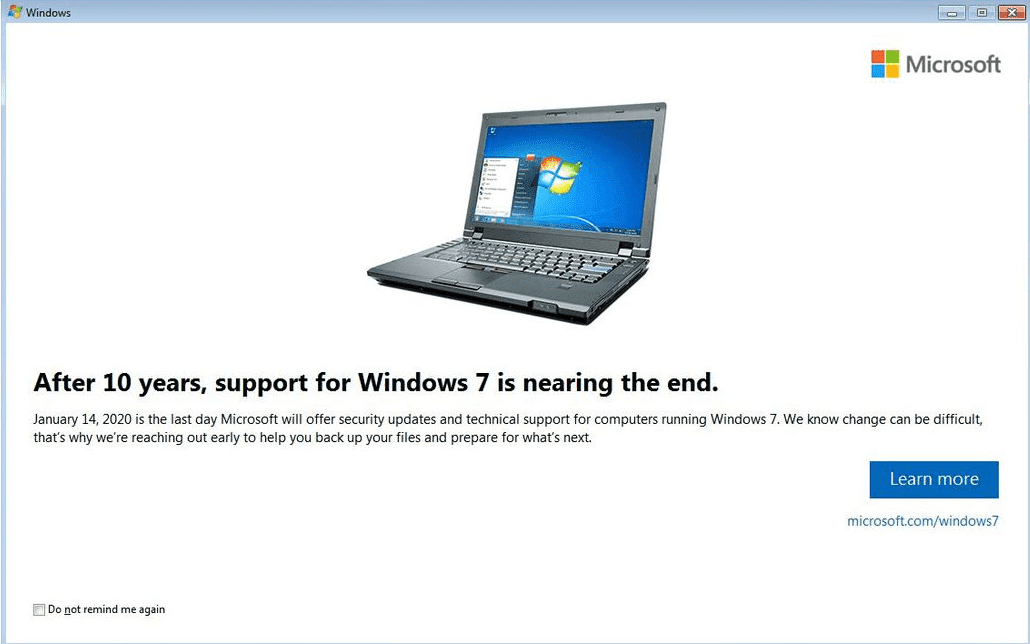 Windows 7 Pro sắp đến thời hạn ngừng hỗ trợ từ Microsoft