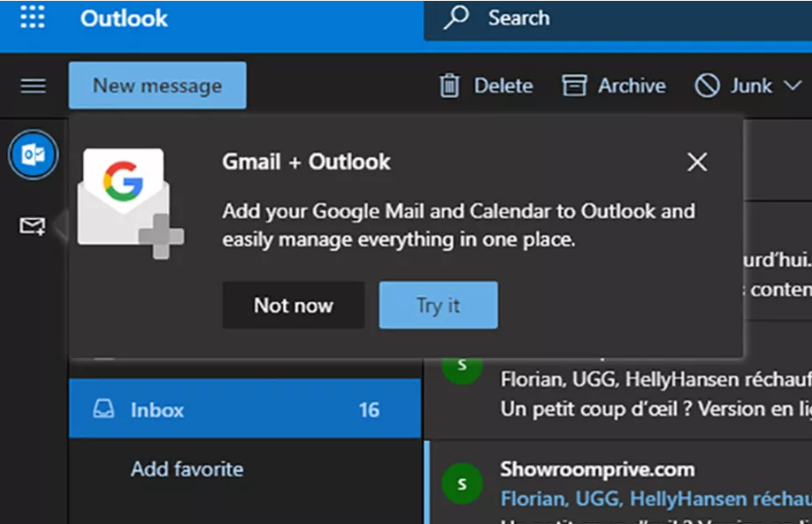 Microsoft tích hợp Gmail, Google Drive và Calendar vào Outlook.com