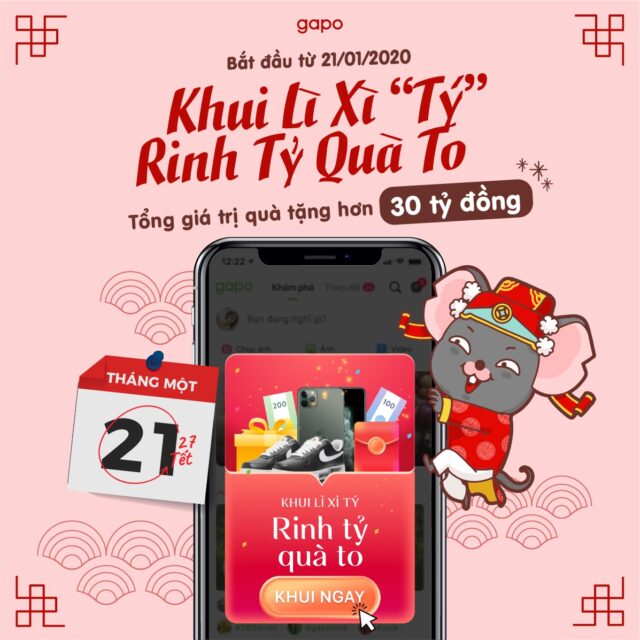 Mạng xã hội Gapo lì xì với tổng phần thưởng hơn 30 tỷ đồng