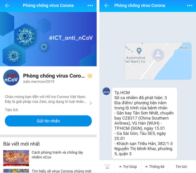 Zalo ra mắt chatbot phòng chống virus corona nCoV