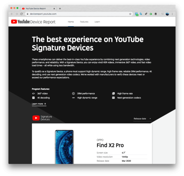 OPPO Find X2 Pro vào danh sách sản phẩm tốt nhất YouTube Signature Devices