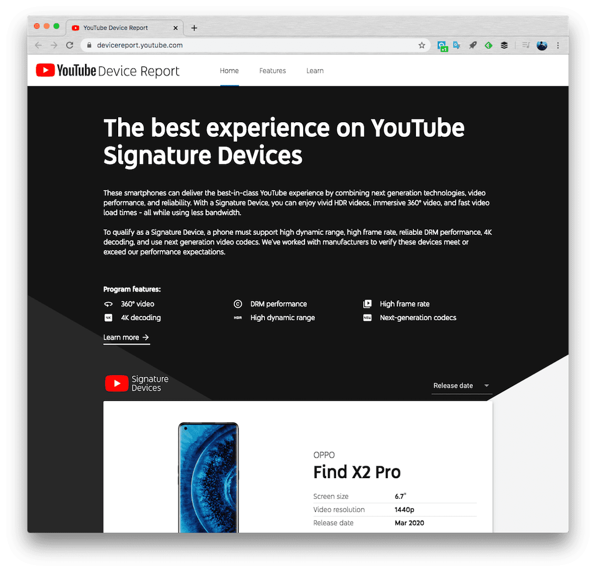 OPPO Find X2 Pro vào danh sách sản phẩm tốt nhất YouTube Signature Devices