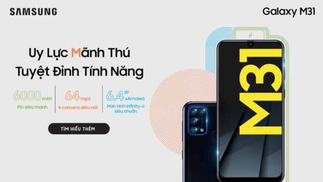 Ra mắt Samsung Galaxy M31, bán từ 25/3 giá 6,5 triệu Ra mắt Samsung Galaxy M31, bán từ 25/3 giá 6,5 triệu