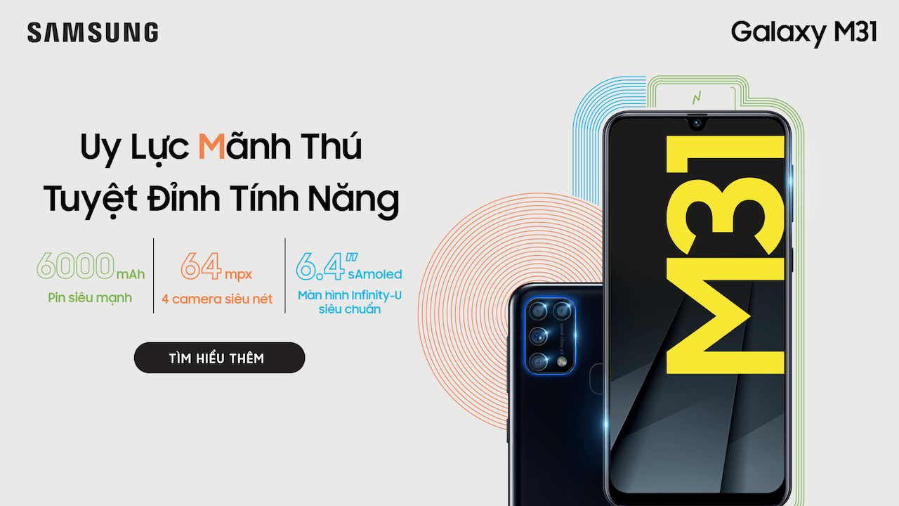 Ra mắt Samsung Galaxy M31, bán từ 25/3 giá 6,5 triệu