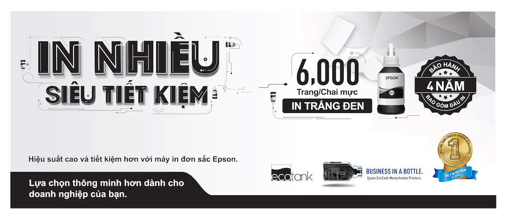 Epson ra mắt 4 máy in đơn sắc Ecotank siêu tiết kiệm Epson ra mắt 4 máy in đơn sắc Ecotank siêu tiết kiệm