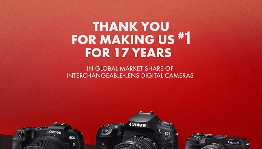 Canon dẫn đầu thị trường máy ảnh số dùng ống kính chuyển đổi toàn cầu