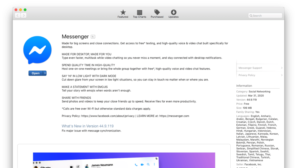 Facebook bất ngờ ra mắt ứng dụng Messenger cho máy tính