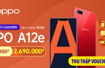OPPO A12e lên kệ, hai màu đỏ và tím, giá 2,99 triệu đồng