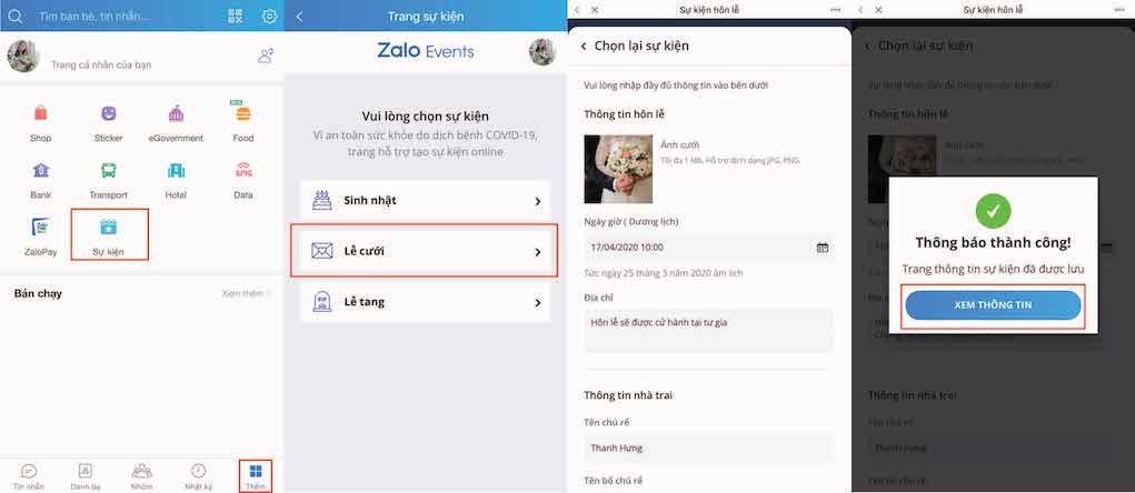 Zalo ra mắt tính năng sự kiện trực tuyến trong mùa COVID-19 Zalo ra mắt tính năng sự kiện trực tuyến trong mùa COVID-19
