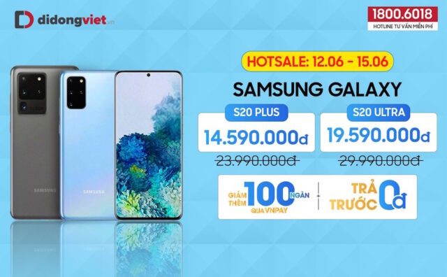 Di Động Việt bán Galaxy S20 Plus, S20 Ultra giảm giá đến 10,4 triệu trong 4 ngày