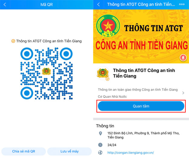 Công an tỉnh Tiền Giang tuyên truyền an toàn giao thông qua Zalo Công an tỉnh Tiền Giang tuyên truyền an toàn giao thông qua Zalo