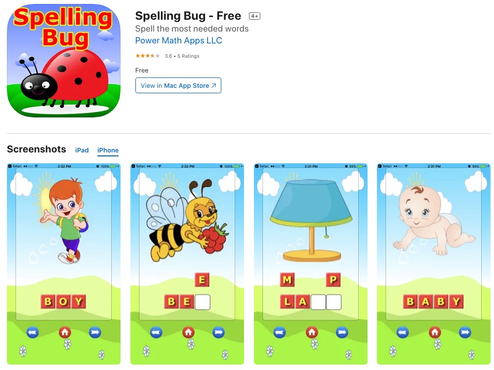8 ứng dụng iOS giúp trẻ học chính tả từ vựng tiếng Anh thông dụng