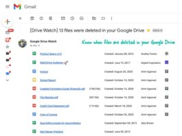 Nhận thông báo qua email khi tập tin trong Google Drive bị xóa