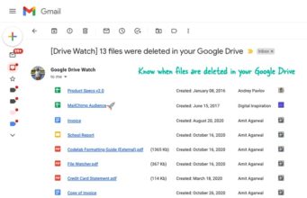 Nhận thông báo qua email khi tập tin trong Google Drive bị xóa