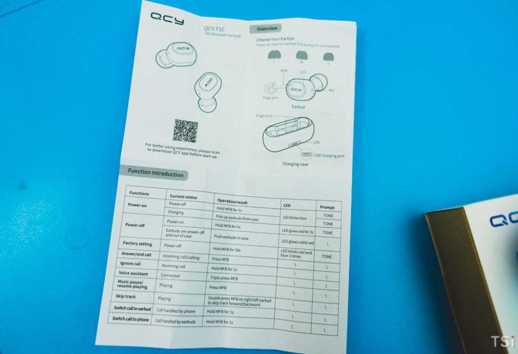 Tai nghe không dây true wireless QCY-T1C từ Xiaomi