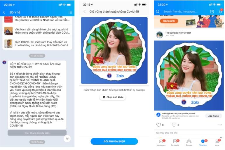 Zalo ghi nhận 1 triệu lượt đổi ảnh đại diện mang thông điệp chống COVID-19 trong 1 ngày