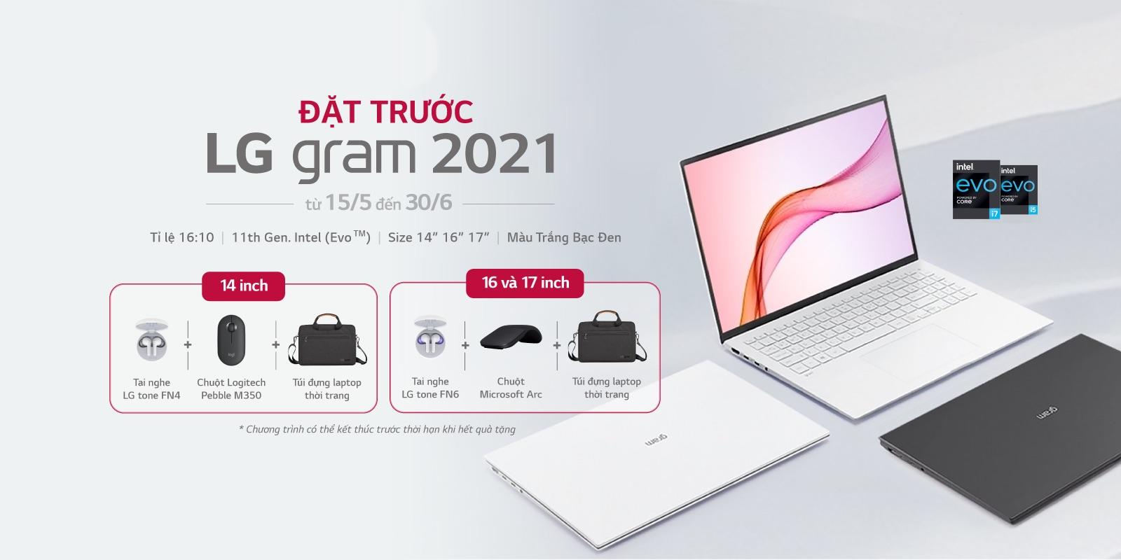 Laptop LG gram 2021 bán tại Việt Nam giá từ 35 triệu đồng