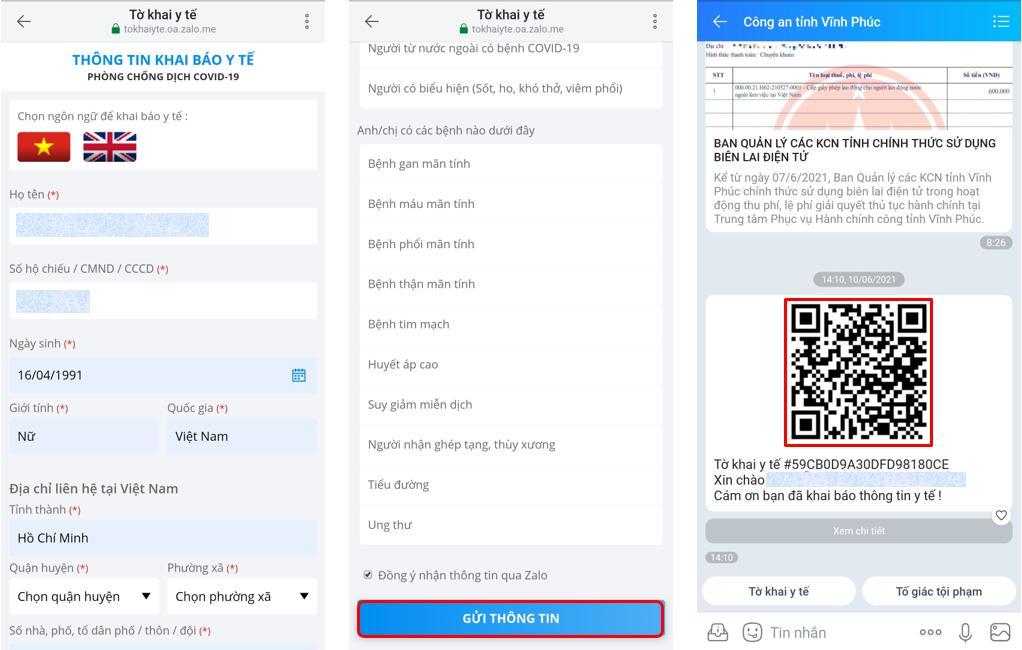 Nhận mã QR tờ khai y tế qua Zalo, giảm thao tác chụp màn hình Nhận mã QR tờ khai y tế qua Zalo, giảm thao tác chụp màn hình