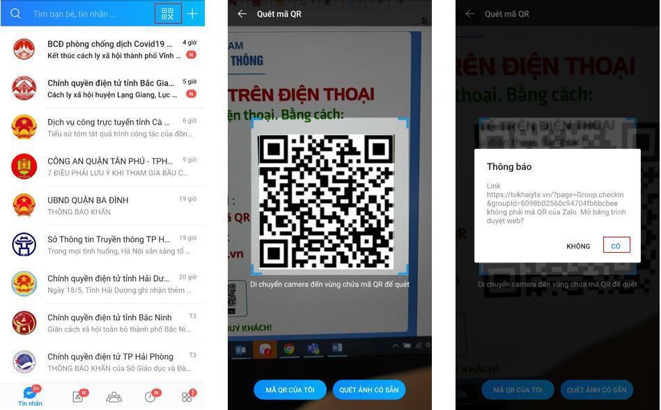 Nhận mã QR tờ khai y tế qua Zalo, giảm thao tác chụp màn hình Nhận mã QR tờ khai y tế qua Zalo, giảm thao tác chụp màn hình