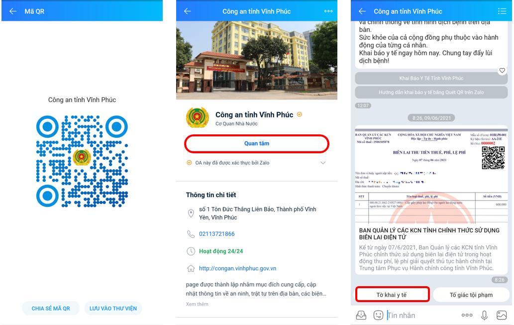 Nhận mã QR tờ khai y tế qua Zalo, giảm thao tác chụp màn hình Nhận mã QR tờ khai y tế qua Zalo, giảm thao tác chụp màn hình