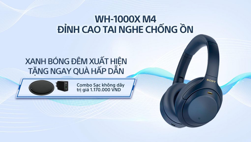 Tai nghe chống ồn Sony WH-1000XM4 phiên bản xanh bóng đêm