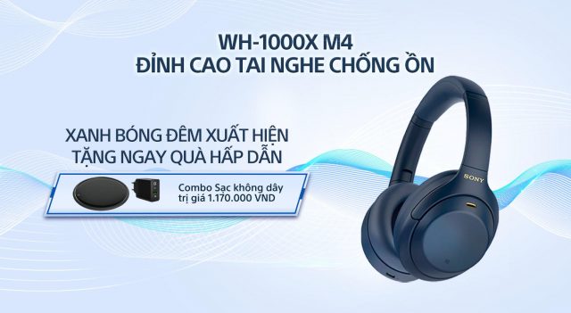 Tai nghe chống ồn Sony WH-1000XM4 phiên bản xanh bóng đêm Tai nghe chống ồn Sony WH-1000XM4 phiên bản xanh bóng đêm